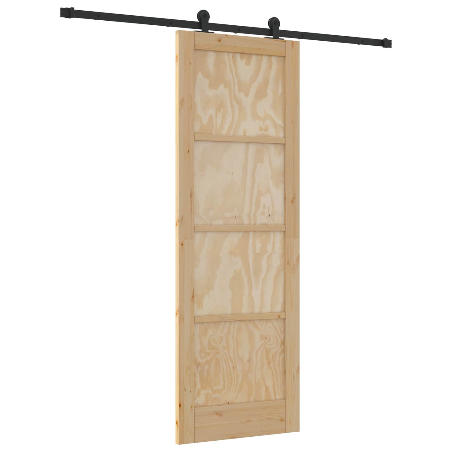 Porta scorrevole Naturale e Nero 73,5 x 211 cm | homemem39