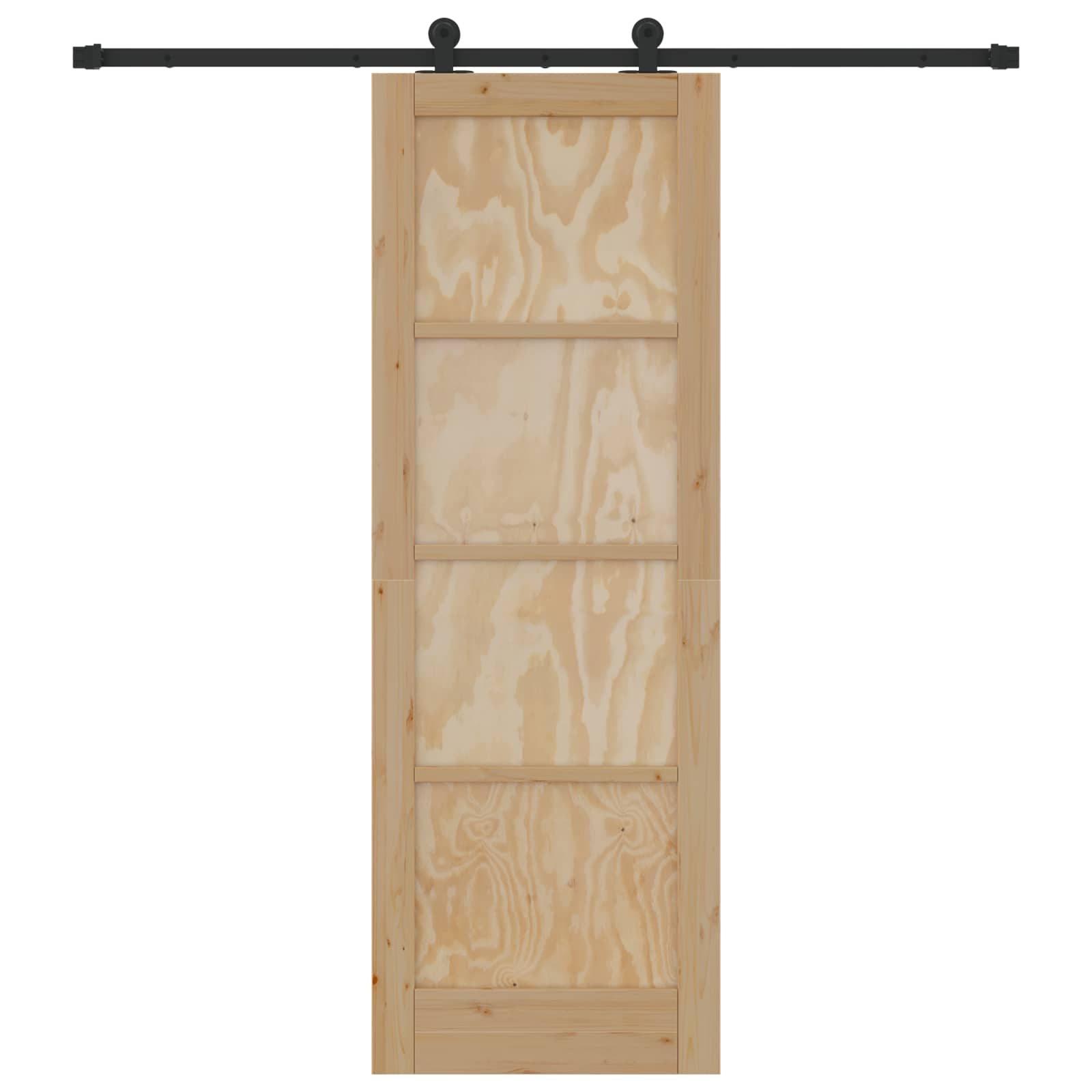 Porta scorrevole Naturale e Nero 73,5 x 211 cm | homemem39