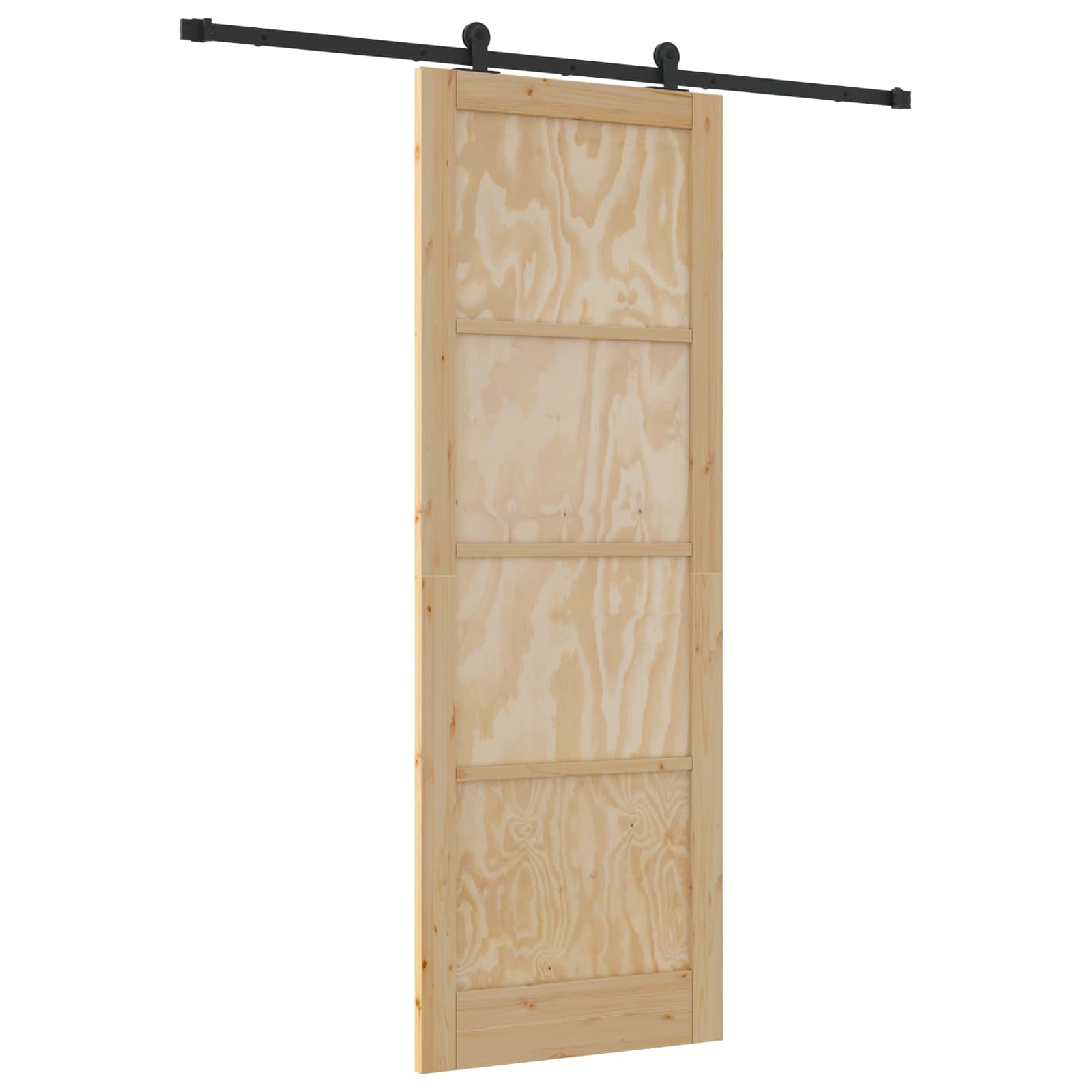 Porta scorrevole Naturale e Nero 83 x 232 cm | homemem39