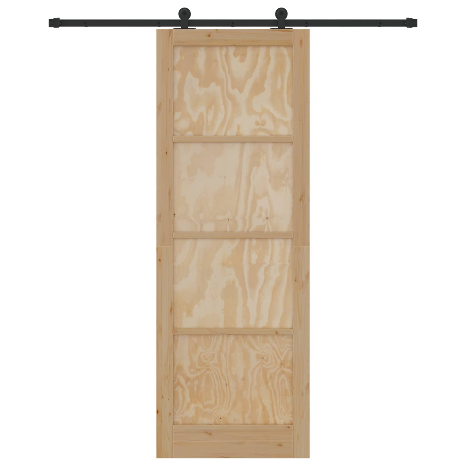 Porta scorrevole Naturale e Nero 83 x 232 cm | homemem39