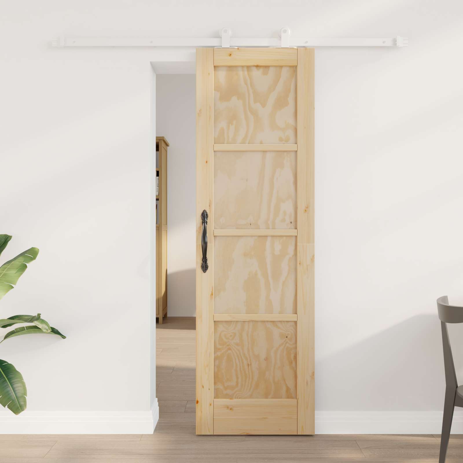 Porta scorrevole Naturale e Bianco 61 x 198,5 cm | homemem39
