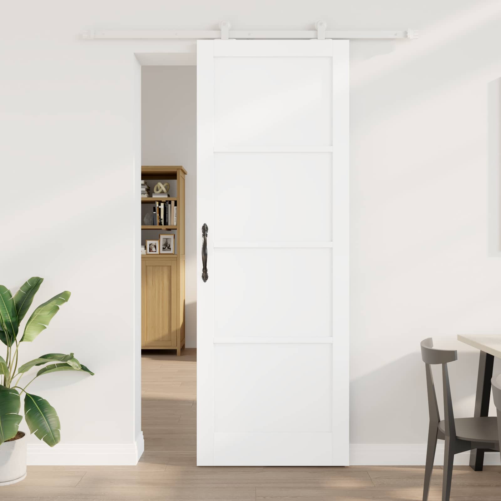 Porta scorrevole Bianco 83 x 232 cm Legno Massello di Pino | homemem39