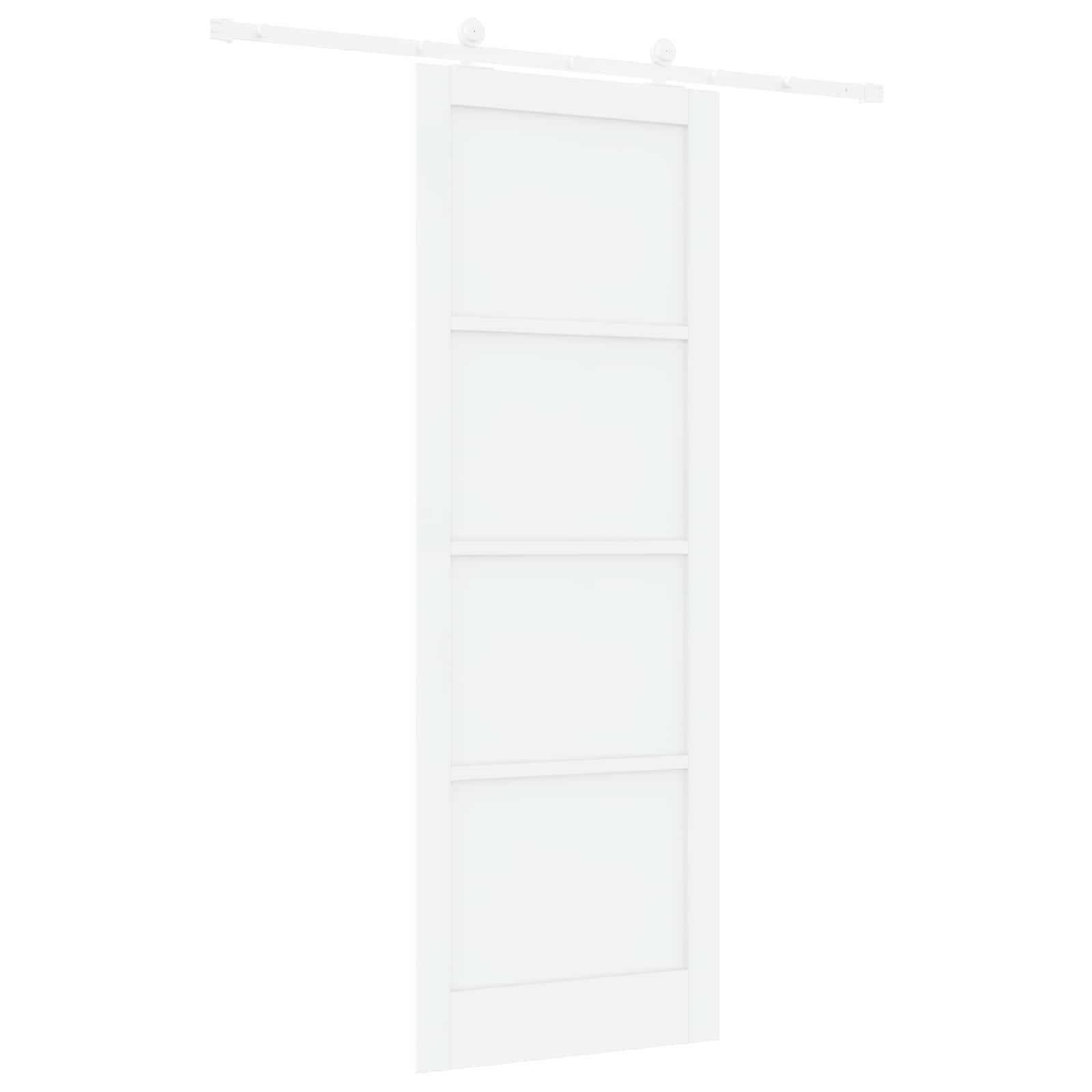 Porta scorrevole Bianco 83 x 232 cm Legno Massello di Pino | homemem39