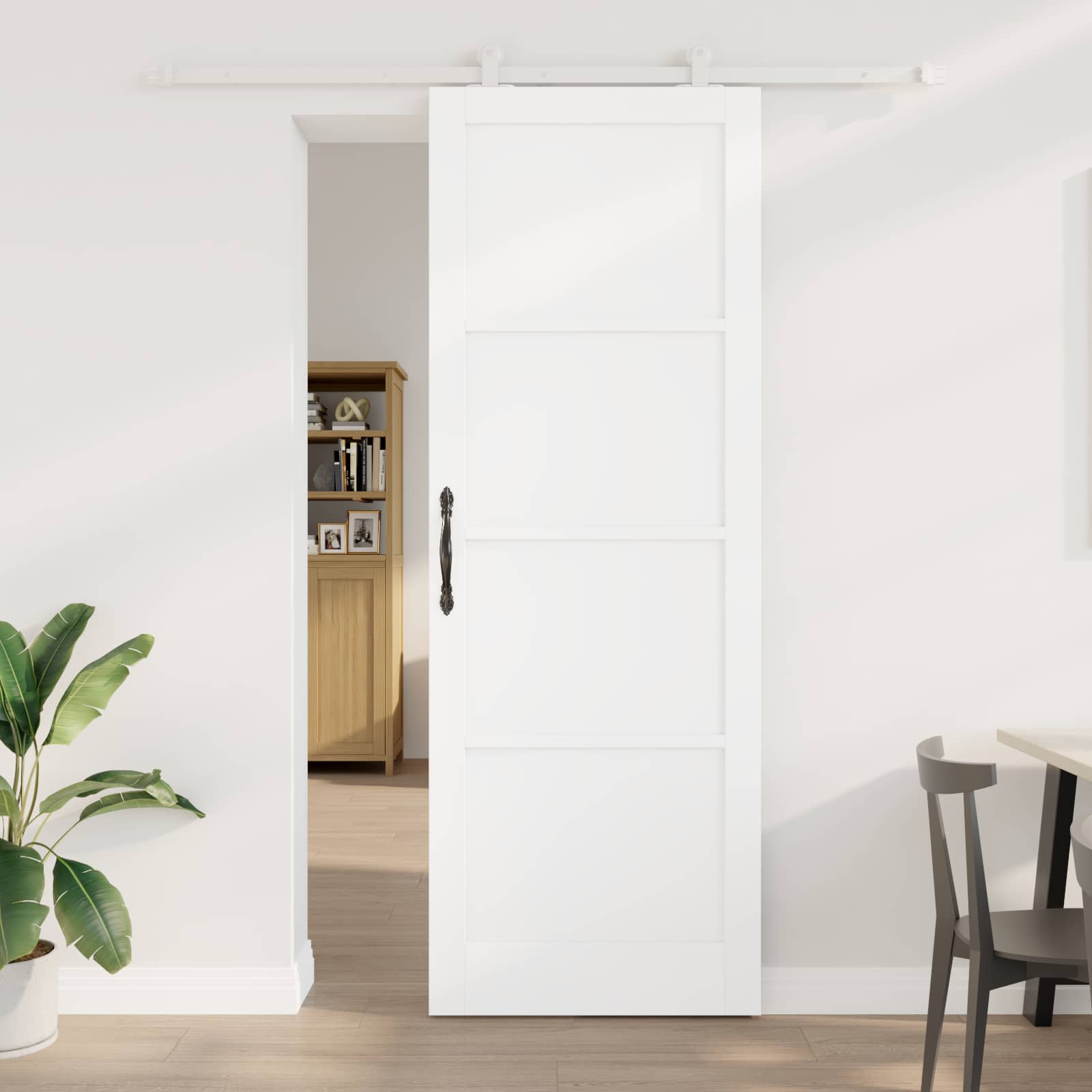 Porta scorrevole Bianco 83 x 232 cm Legno Massello di Pino | homemem39