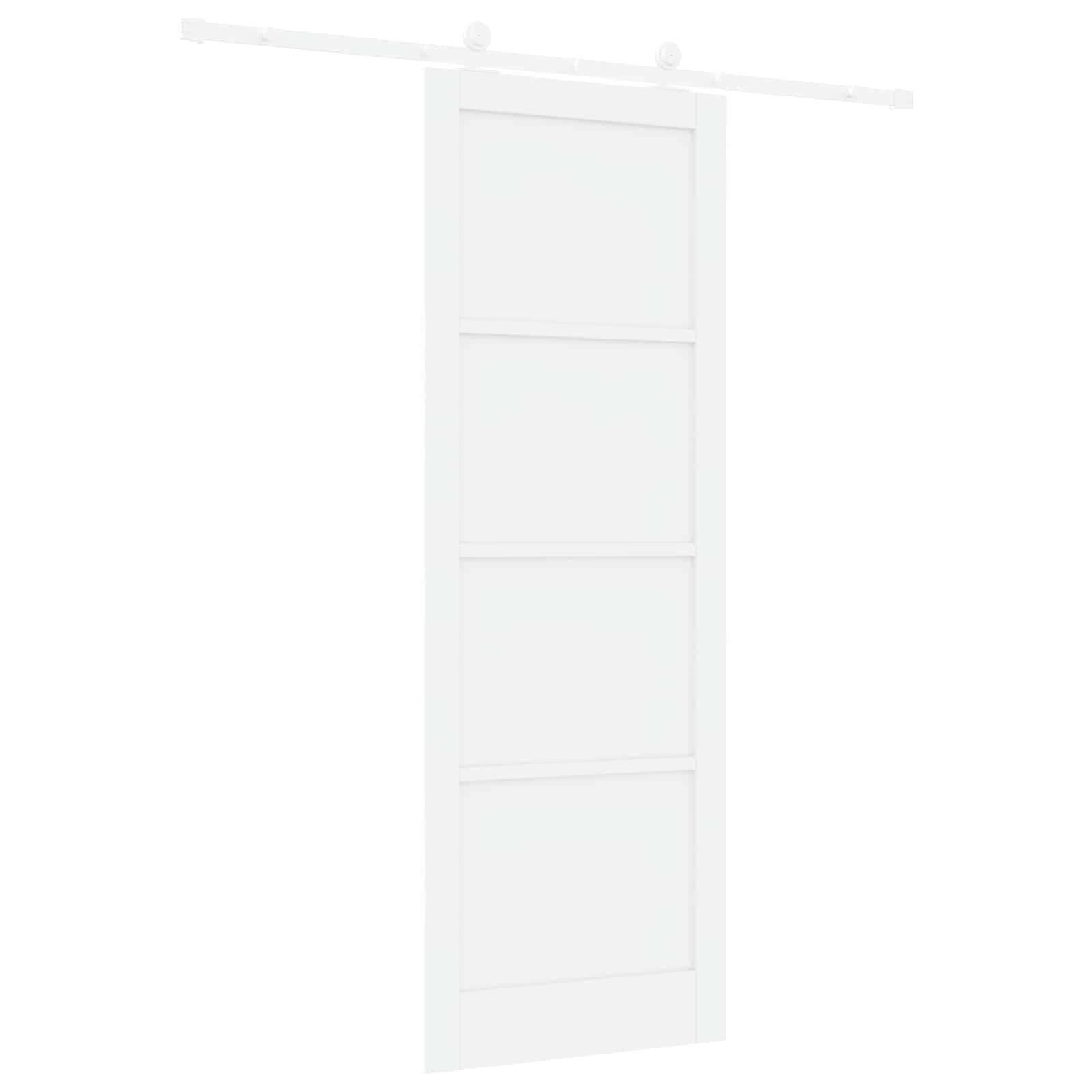 Porta scorrevole Bianco 83 x 232 cm Legno Massello di Pino | homemem39