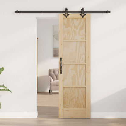 Porta scorrevole Naturale e Nero 61 x 198,5 cm | homemem39