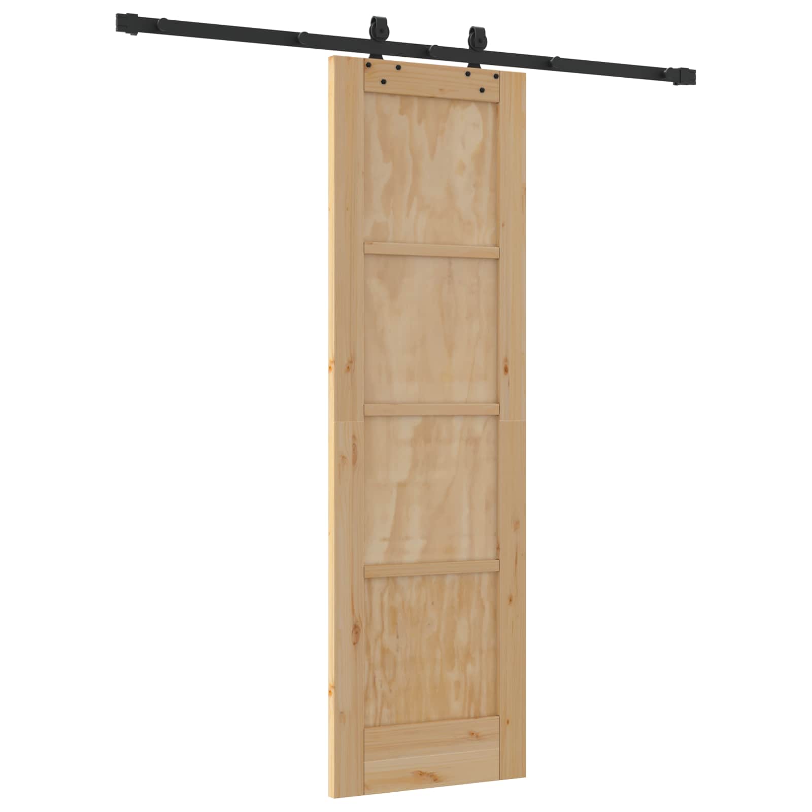 Porta scorrevole Naturale e Nero 61 x 198,5 cm | homemem39