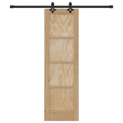 Porta scorrevole Naturale e Nero 61 x 198,5 cm | homemem39