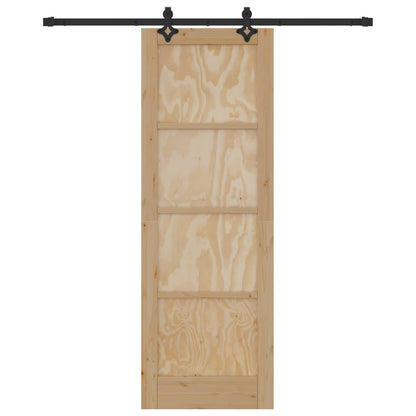 Porta scorrevole Naturale e Nero 73,5 x 211 cm | homemem39