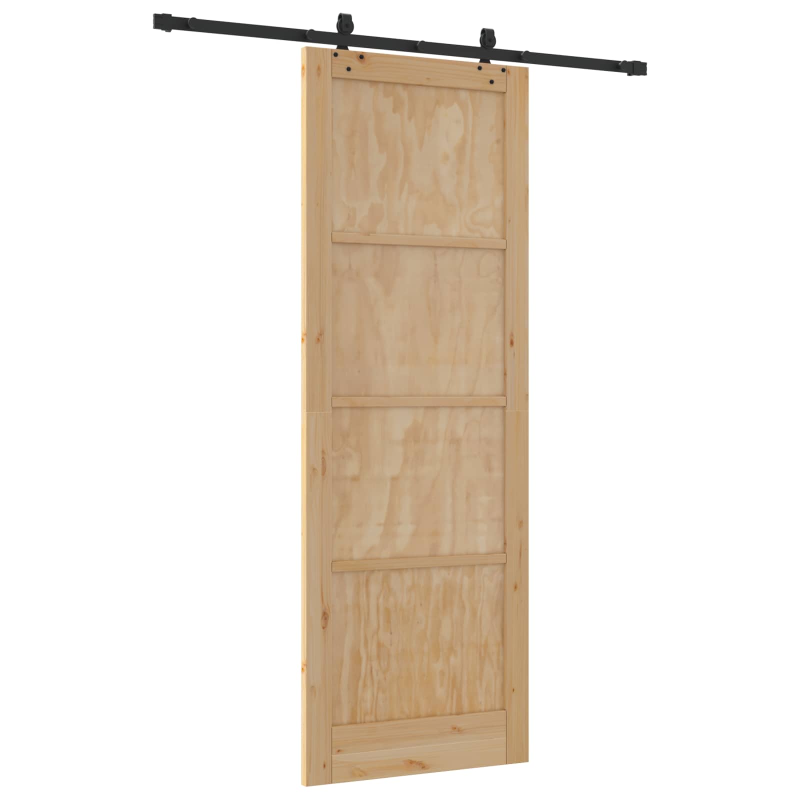 Porta scorrevole Naturale e Nero 83 x 232 cm | homemem39