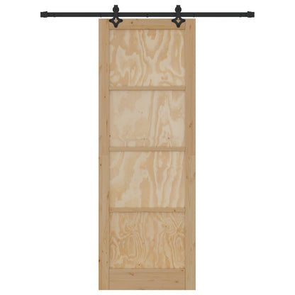 Porta scorrevole Naturale e Nero 83 x 232 cm | homemem39