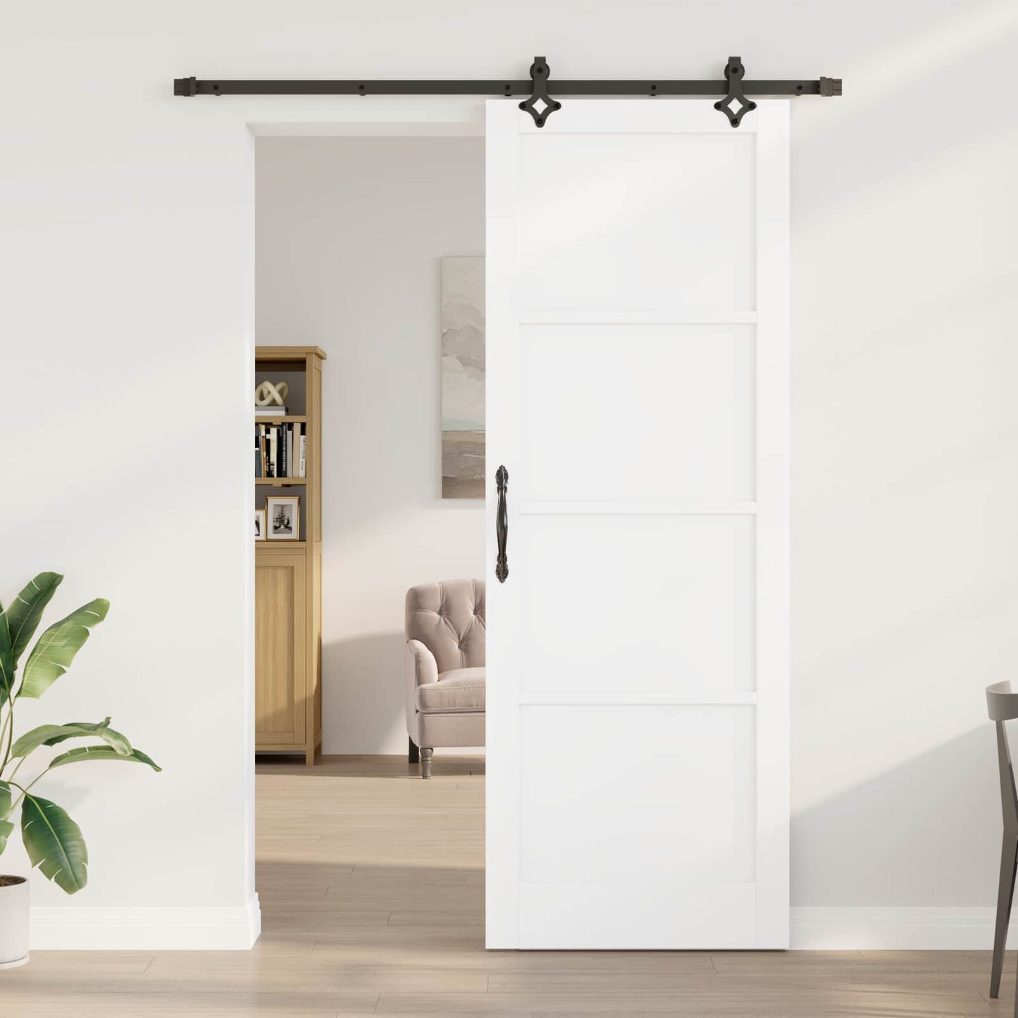 Porta scorrevole Bianco e Nero 83 x 232 cm | homemem39