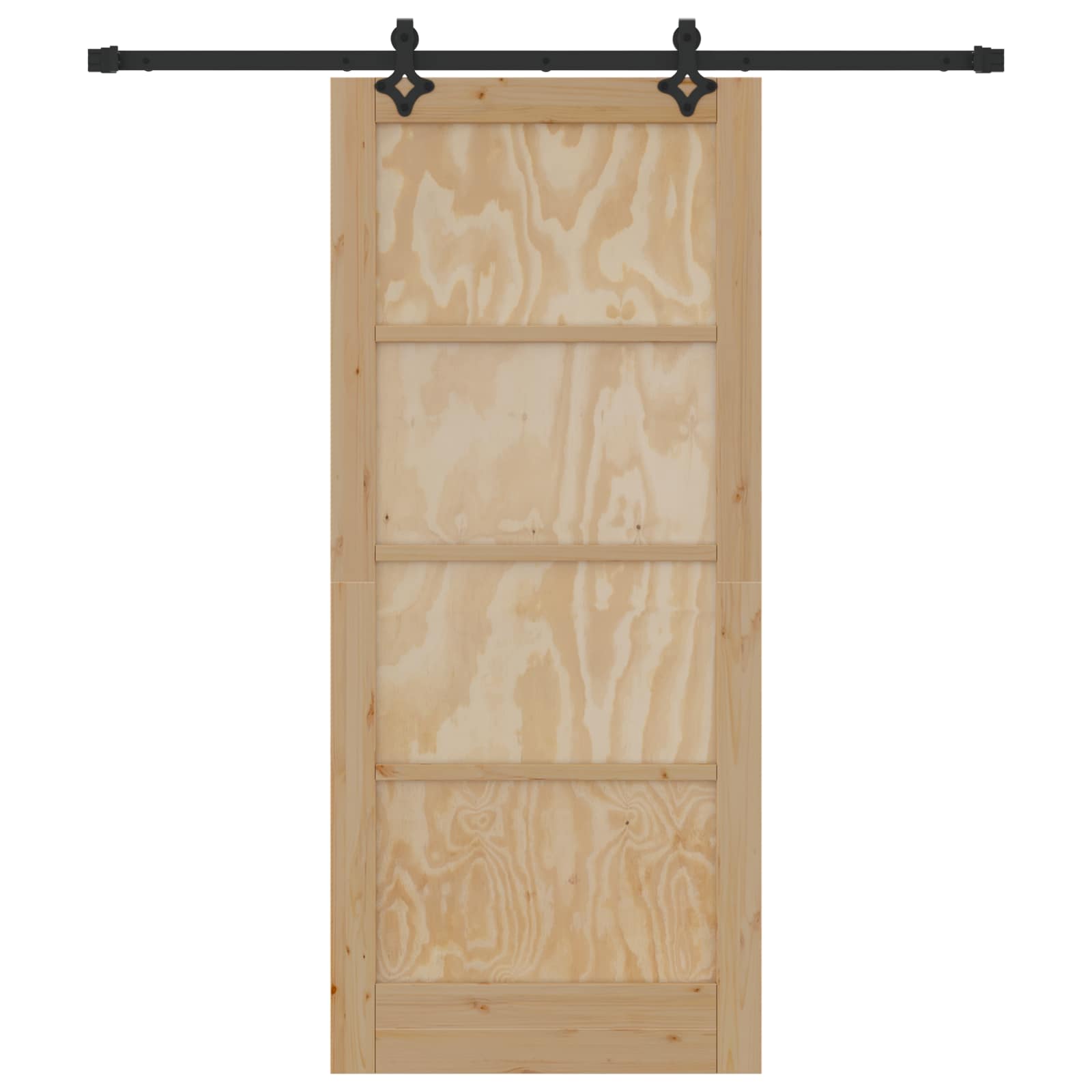 Porta scorrevole Naturale e Nero 86 x 198,5 cm | homemem39