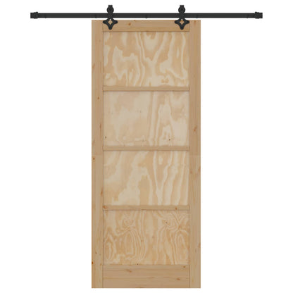 Porta scorrevole Naturale e Nero 86 x 211 cm | homemem39