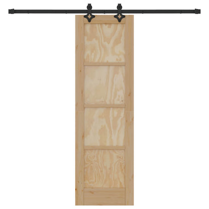 Porta scorrevole Naturale e Nero 61 x 198,5 cm | homemem39