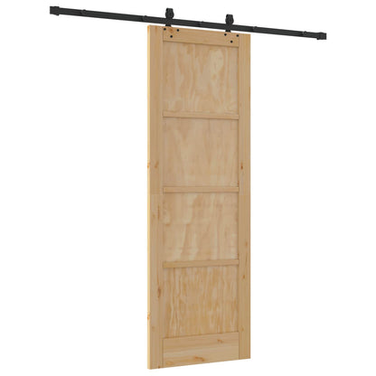 Porta scorrevole Naturale e Nero 73,5 x 211 cm | homemem39
