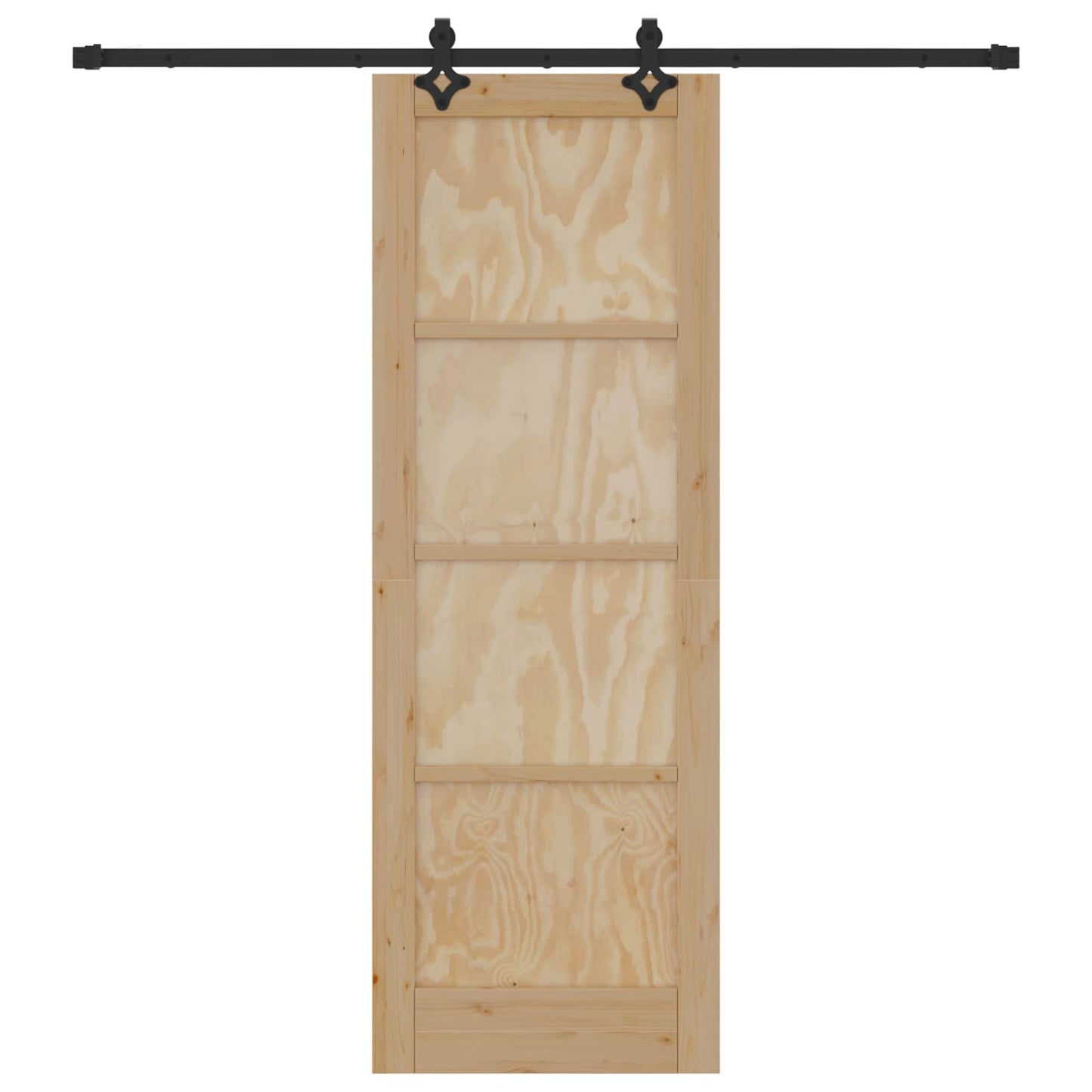 Porta scorrevole Naturale e Nero 73,5 x 211 cm | homemem39