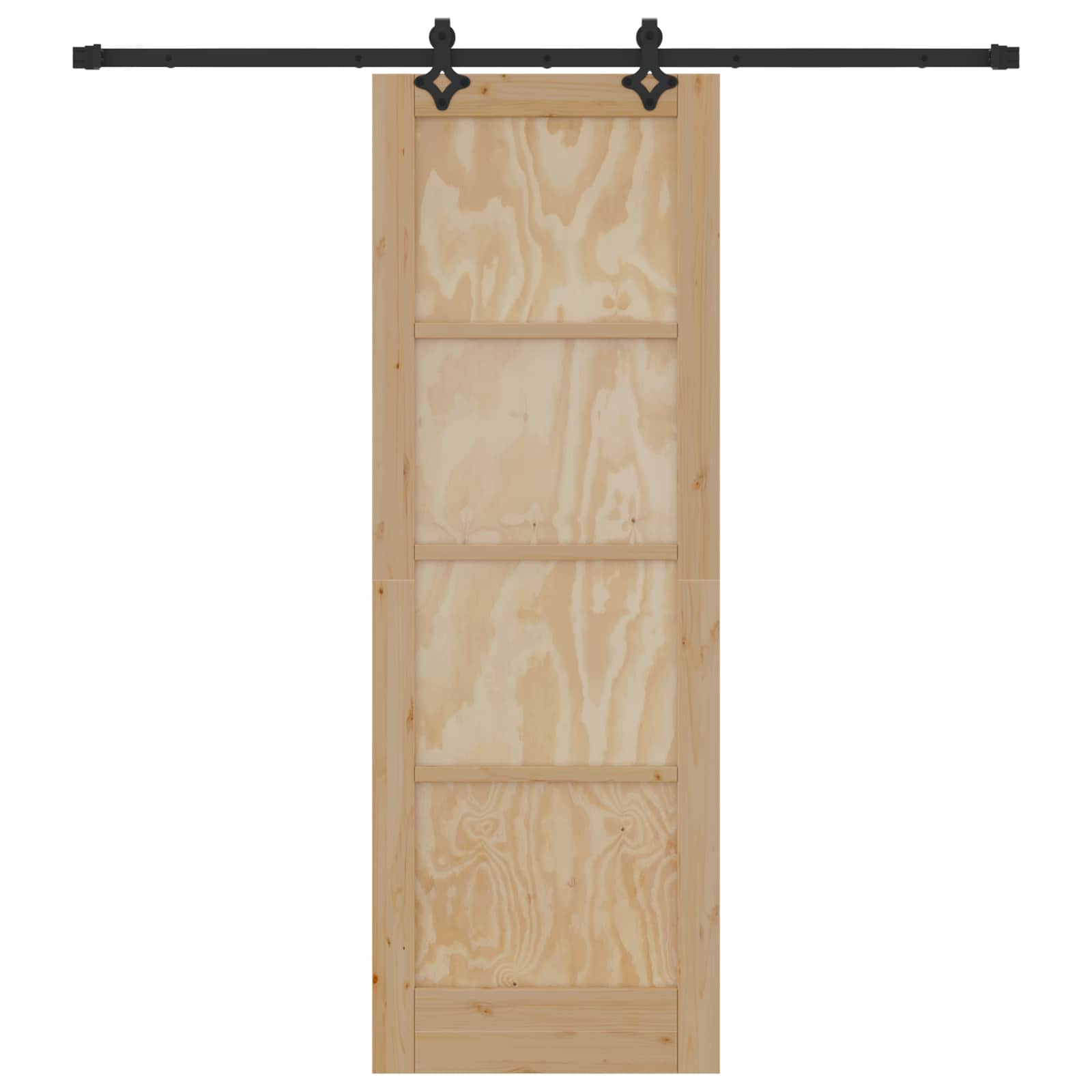 Porta scorrevole Naturale e Nero 73,5 x 211 cm | homemem39