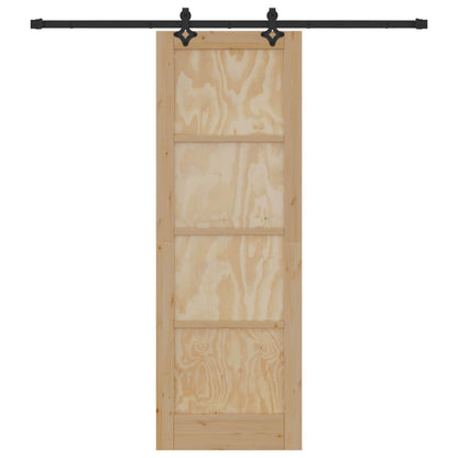 Porta scorrevole Naturale e Nero 73,5 x 211 cm | homemem39