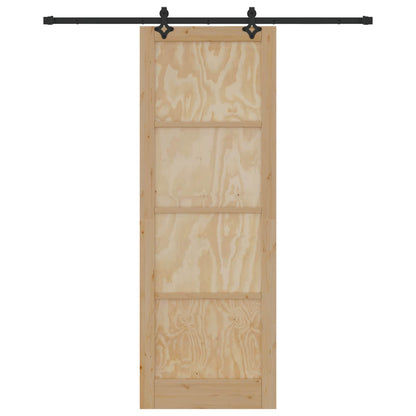 Porta scorrevole Naturale e Nero 83 x 232 cm | homemem39