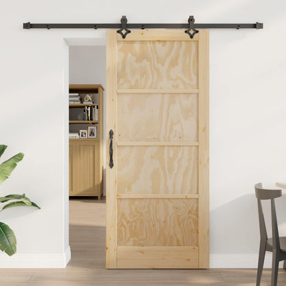 Porta scorrevole Naturale e Nero 86 x 198,5 cm | homemem39