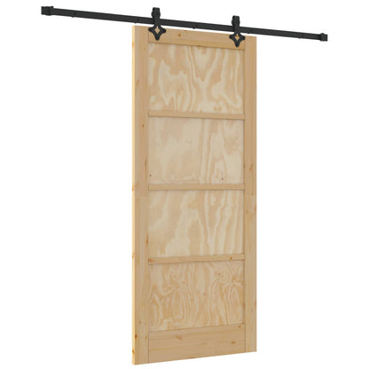 Porta scorrevole Naturale e Nero 86 x 198,5 cm | homemem39