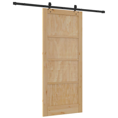 Porta scorrevole Naturale e Nero 86 x 198,5 cm | homemem39