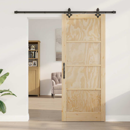 Porta scorrevole Naturale e Nero 86 x 211 cm | homemem39