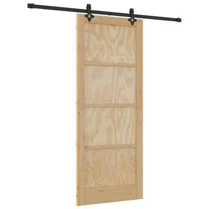 Porta scorrevole Naturale e Nero 86 x 211 cm | homemem39