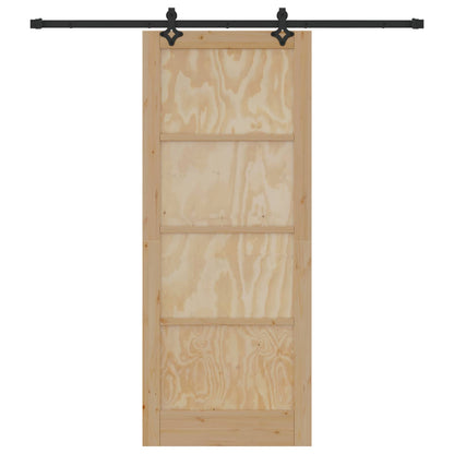 Porta scorrevole Naturale e Nero 86 x 211 cm | homemem39