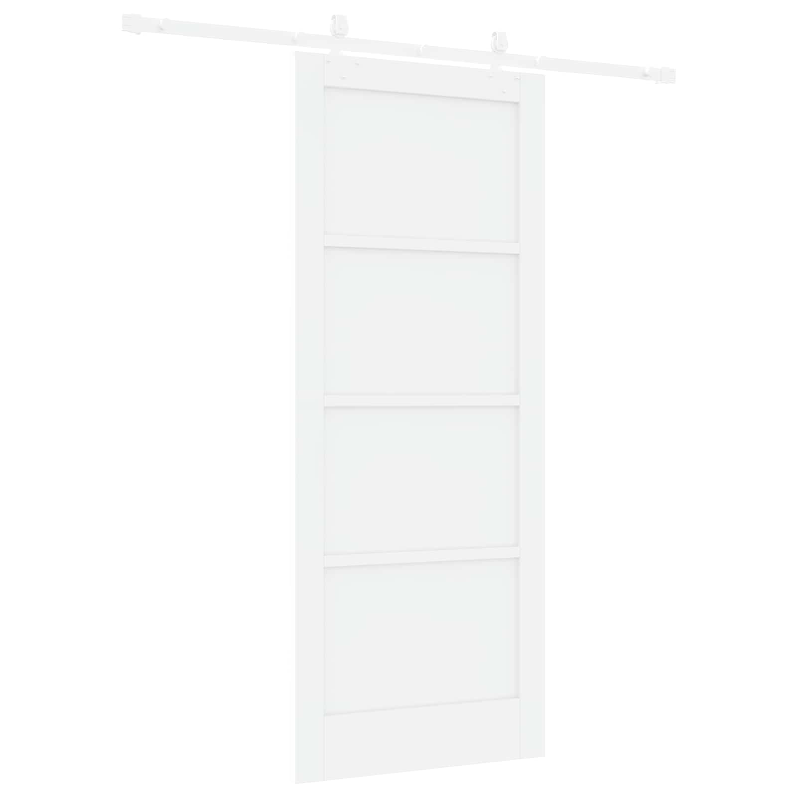 Porta scorrevole Bianco 83 x 202 cm Legno Massello di Pino | homemem39