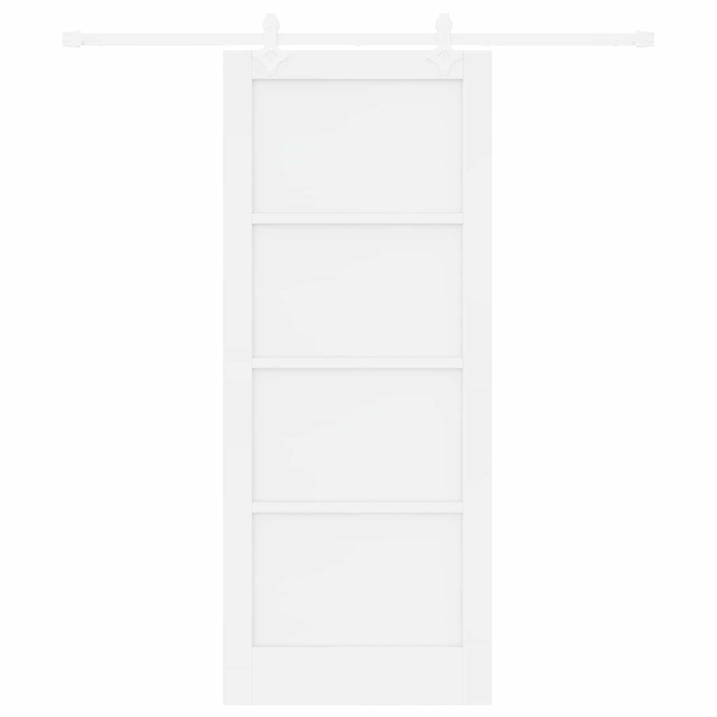 Porta scorrevole Bianco 83 x 202 cm Legno Massello di Pino | homemem39
