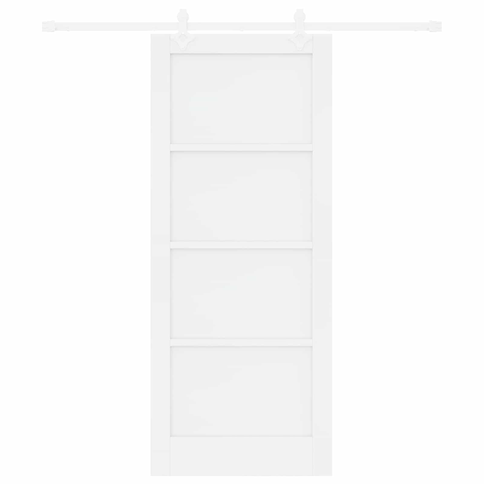 Porta scorrevole Bianco 83 x 202 cm Legno Massello di Pino | homemem39