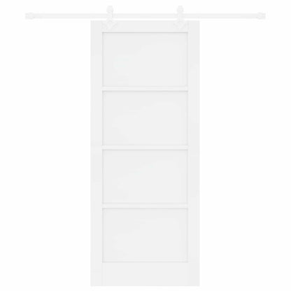 Porta scorrevole Bianco 83 x 202 cm Legno Massello di Pino | homemem39