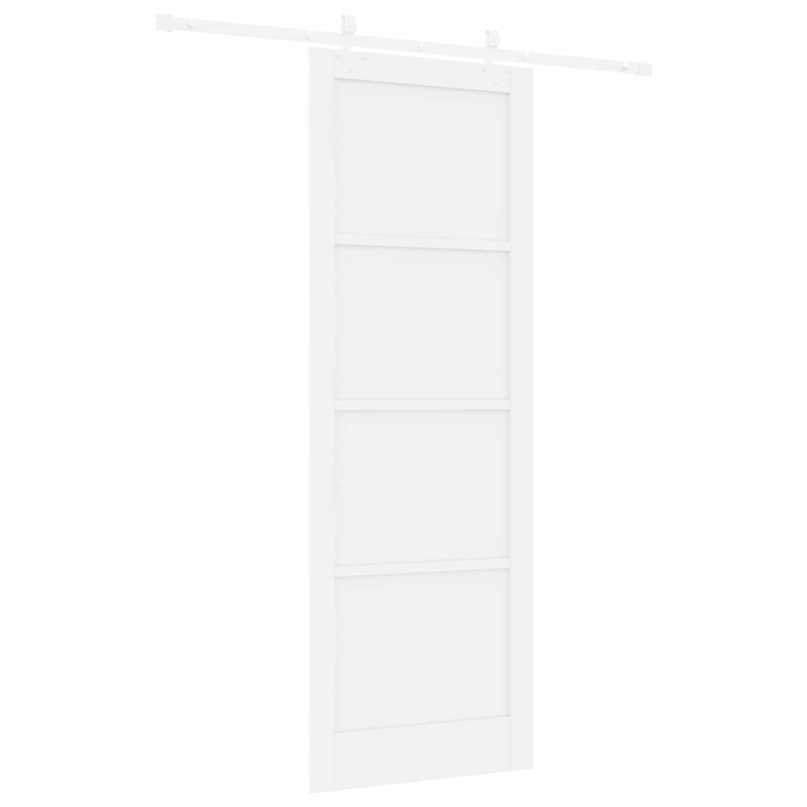 Porta scorrevole Bianco 83 x 232 cm Legno Massello di Pino | homemem39