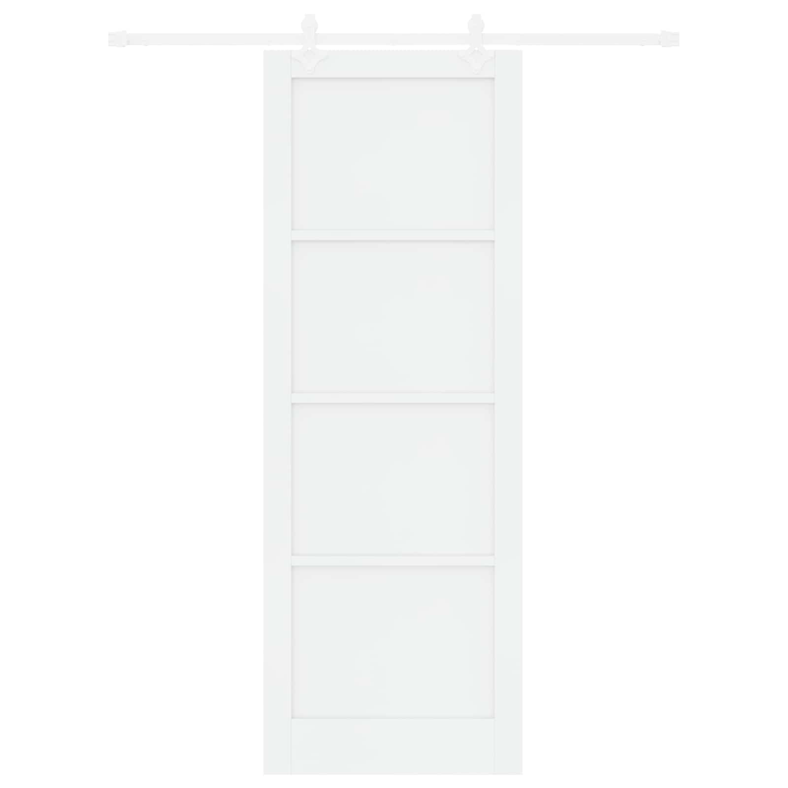 Porta scorrevole Bianco 83 x 232 cm Legno Massello di Pino | homemem39