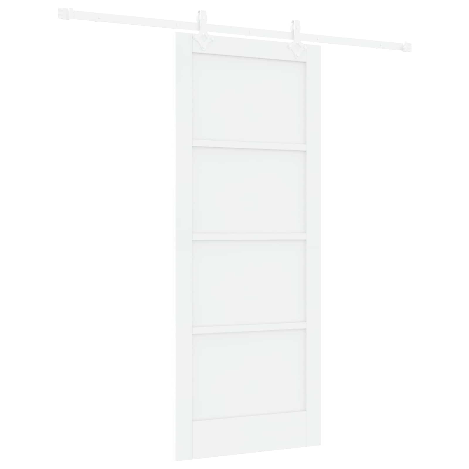 Porta scorrevole Bianco 83 x 202 cm Legno Massello di Pino | homemem39