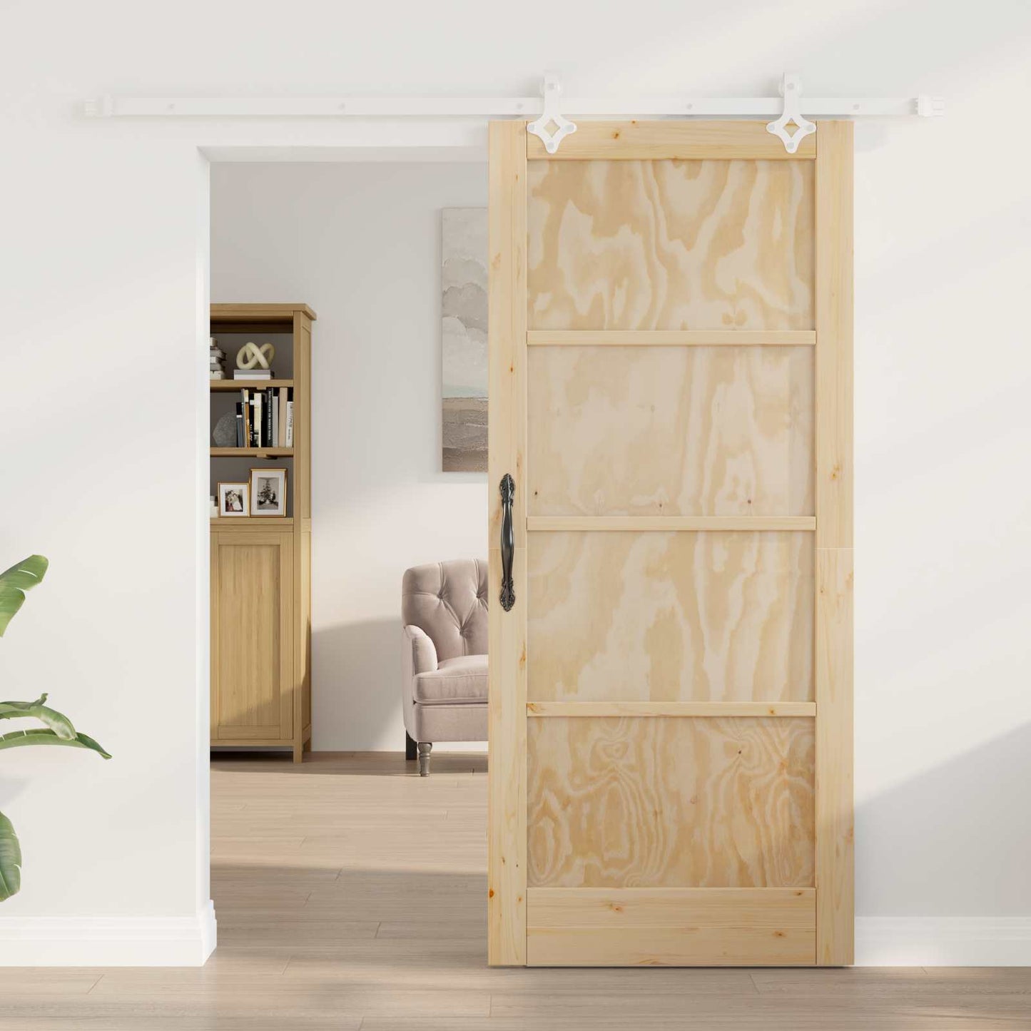 Porta scorrevole Naturale e Bianco 86 x 198,5 cm | homemem39