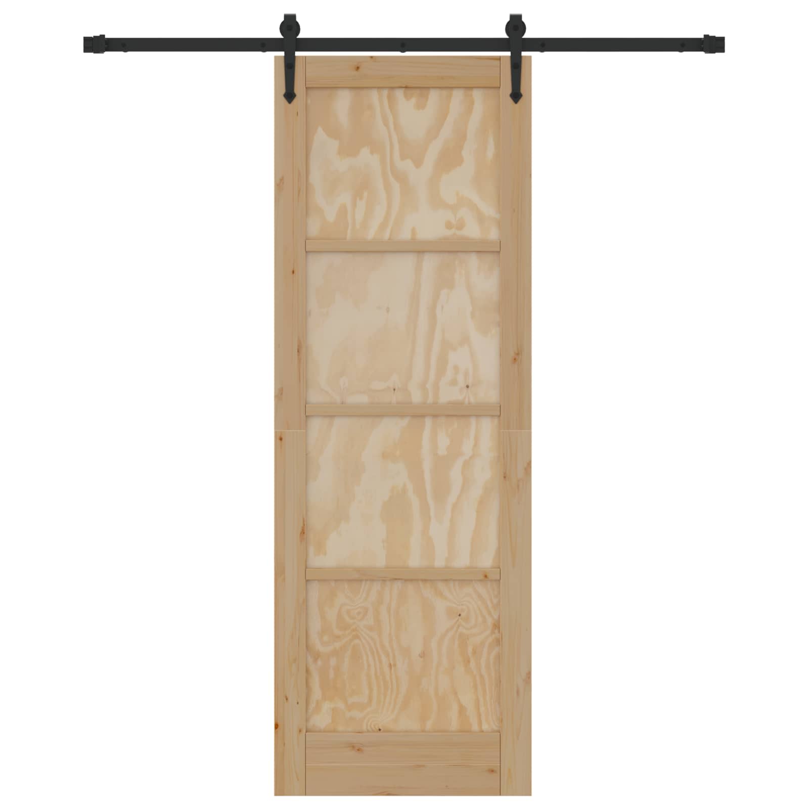 Porta scorrevole ORKDAL Naturale e Nero 73,5 x 211 cm | homemem39