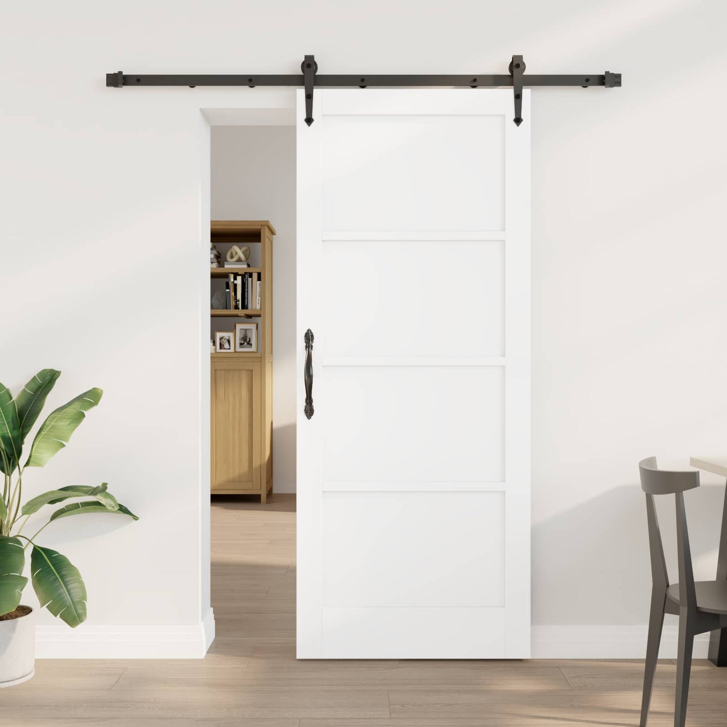 Porta scorrevole ORKDAL Bianco e Nero 83 x 202 cm