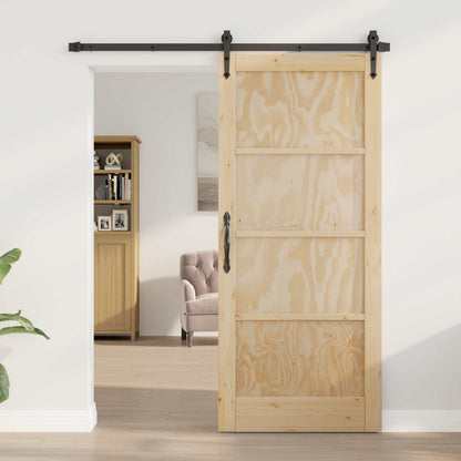 Porta scorrevole ORKDAL Naturale e Nero 86 x 198,5 cm | homemem39