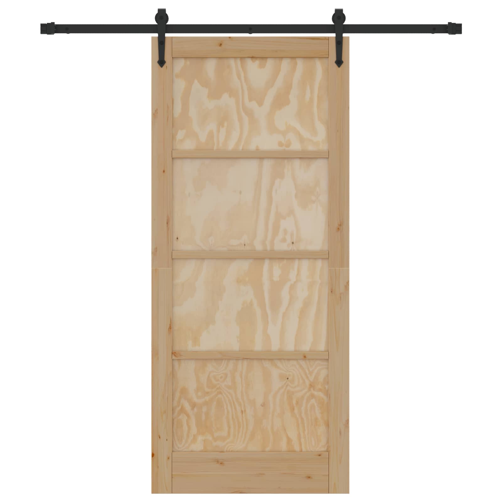 Porta scorrevole ORKDAL Naturale e Nero 86 x 198,5 cm | homemem39
