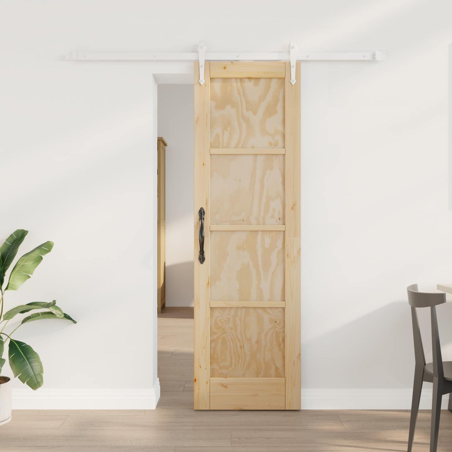 Porta scorrevole ORKDAL Naturale e Bianco 61 x 198,5 cm | homemem39
