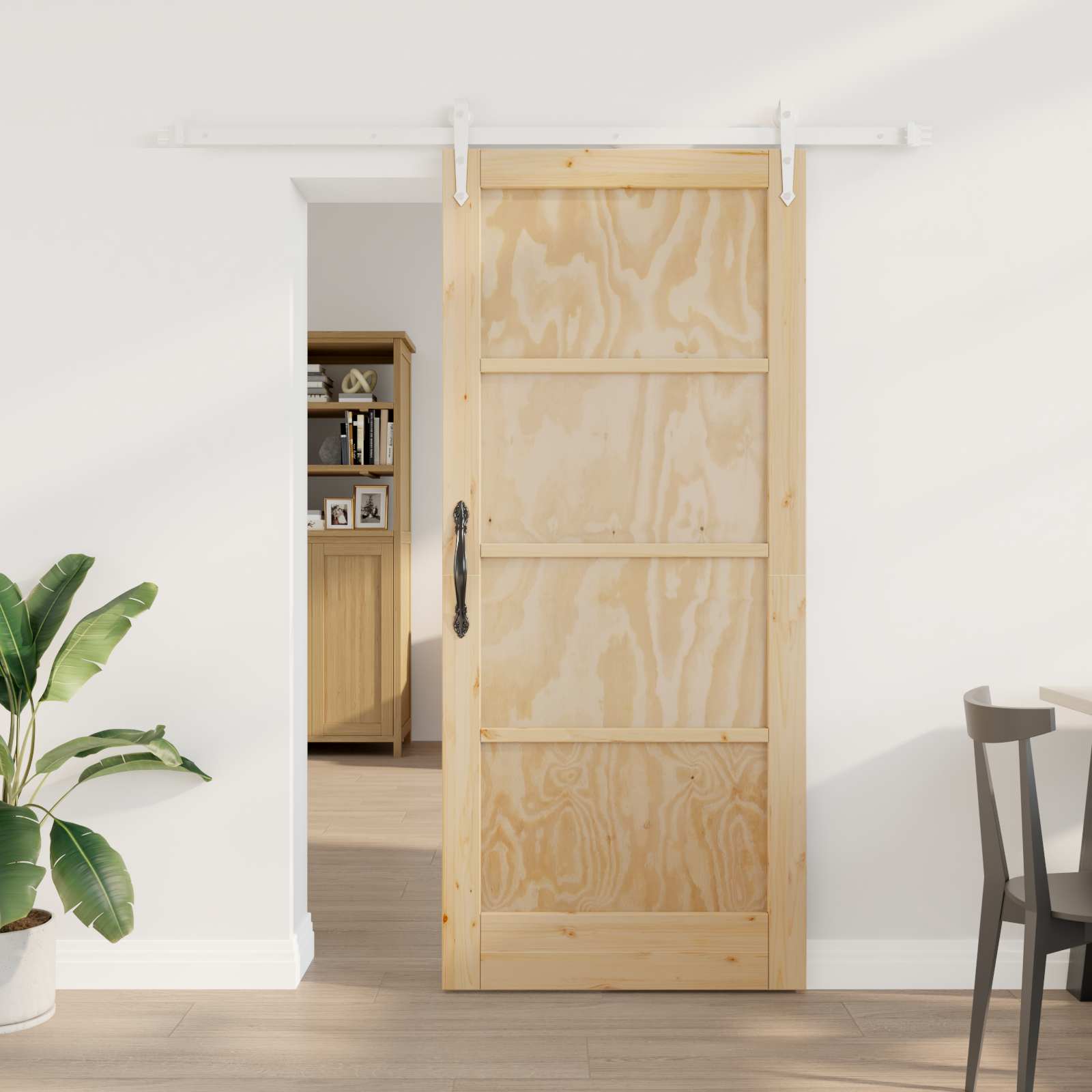 Porta scorrevole ORKDAL Naturale e Bianco 86 x 198,5 cm | homemem39