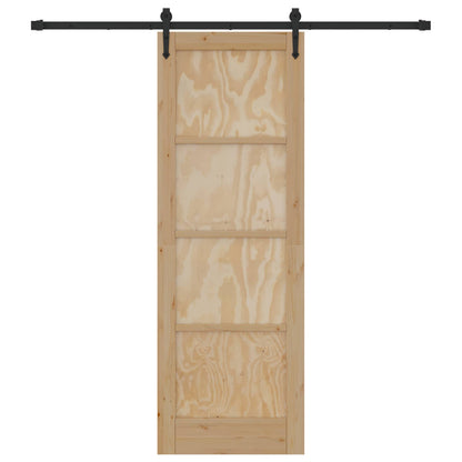 Porta scorrevole ORKDAL Naturale e Nero 73,5 x 211 cm | homemem39