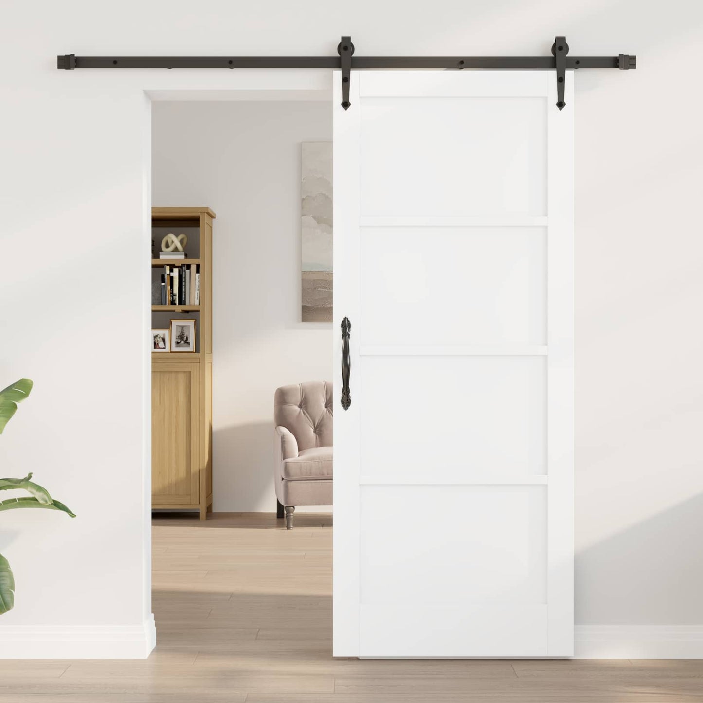 Porta scorrevole ORKDAL Bianco e Nero 83 x 202 cm | homemem39
