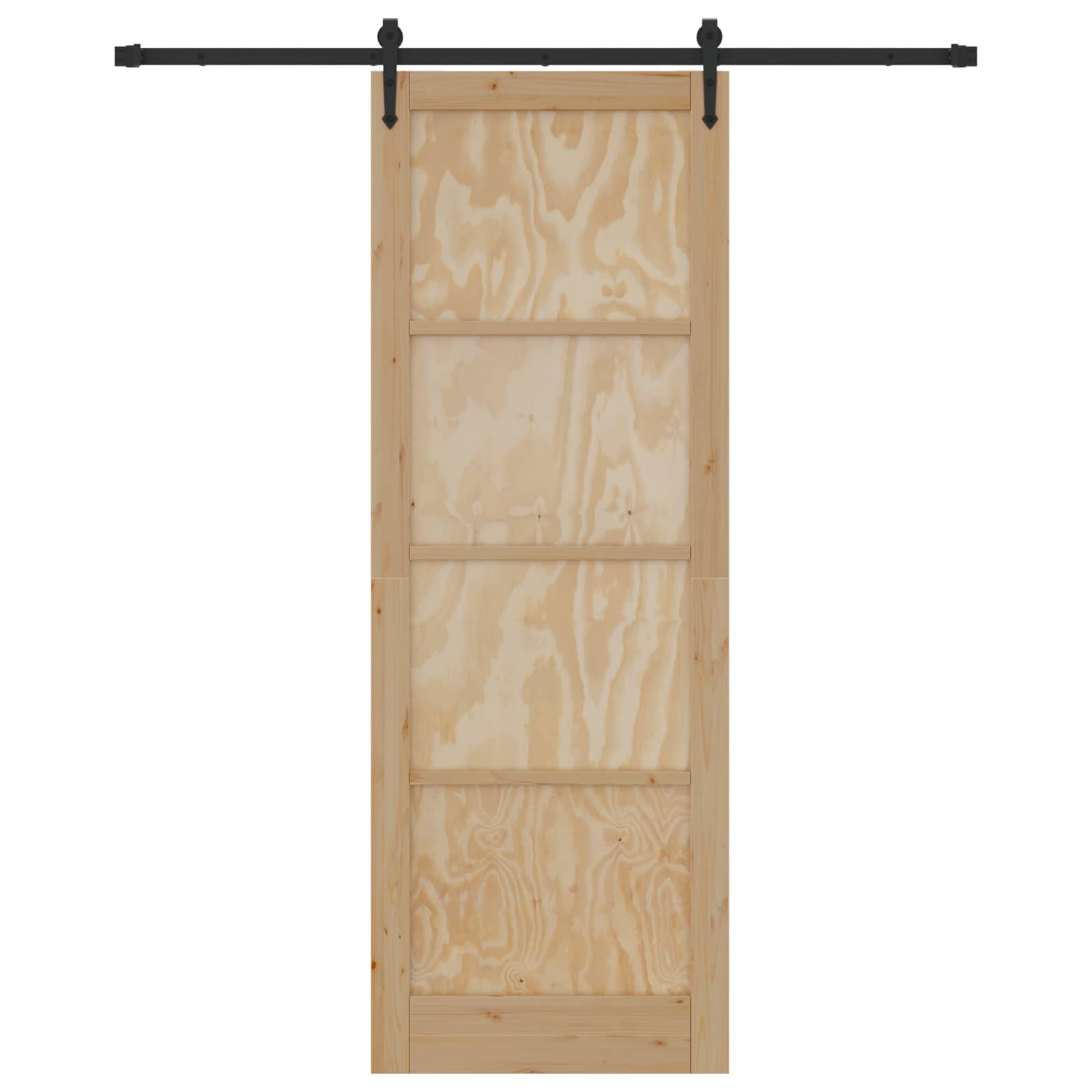 Porta scorrevole ORKDAL Naturale e Nero 83 x 232 cm | homemem39