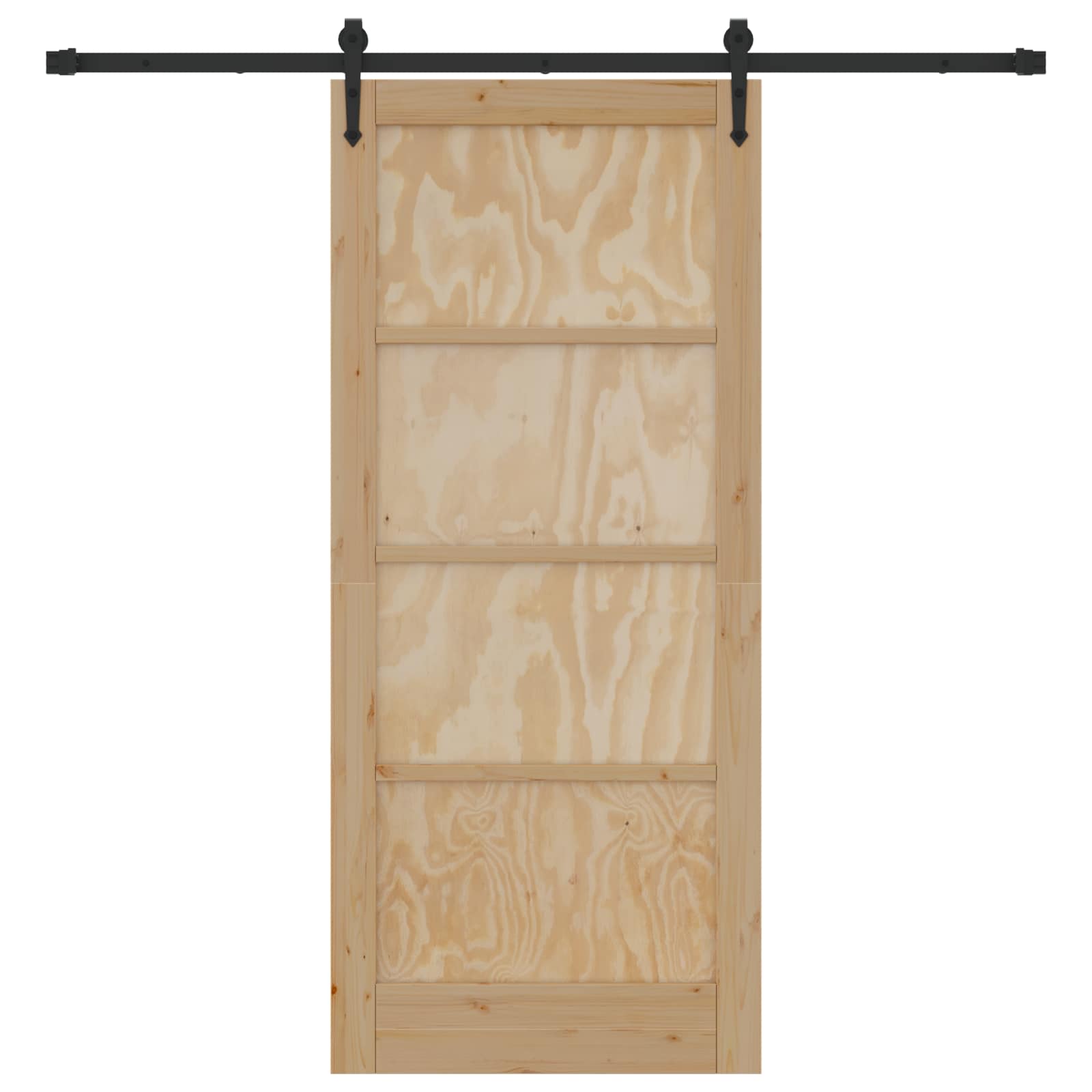 Porta scorrevole ORKDAL Naturale e Nero 86 x 198,5 cm | homemem39