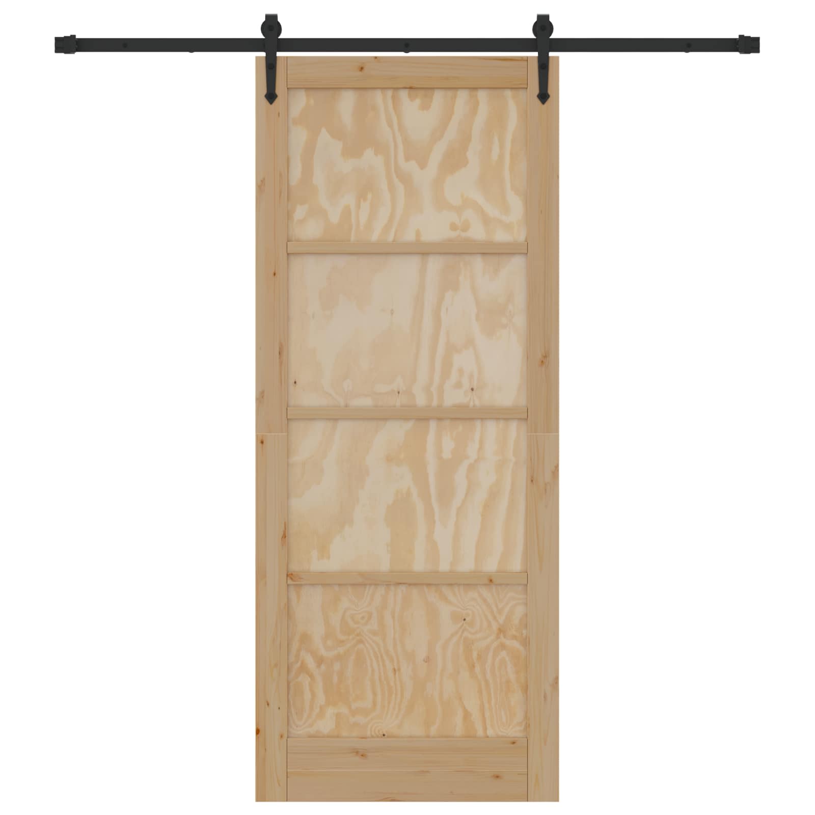 Porta scorrevole ORKDAL Naturale e Nero 86 x 211 cm | homemem39