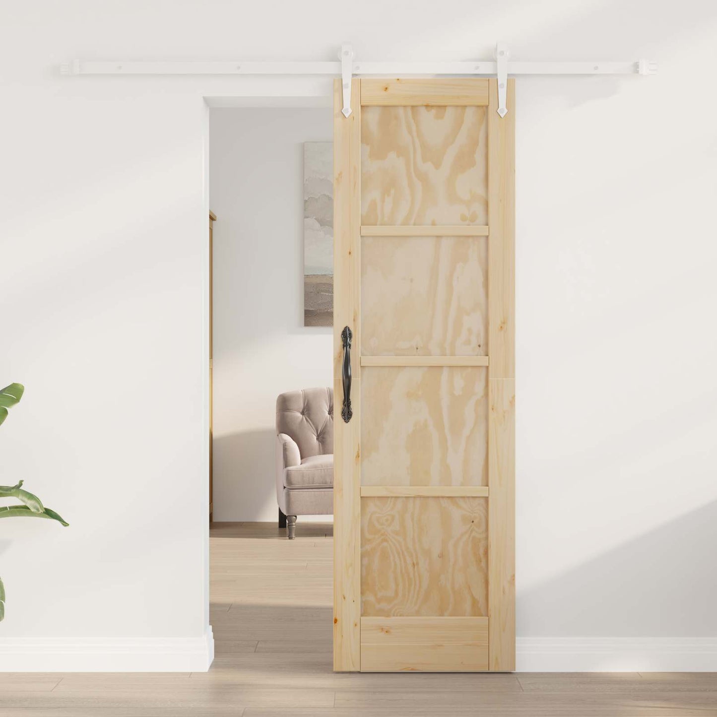 Porta scorrevole ORKDAL Naturale e Bianco 61 x 198,5 cm | homemem39